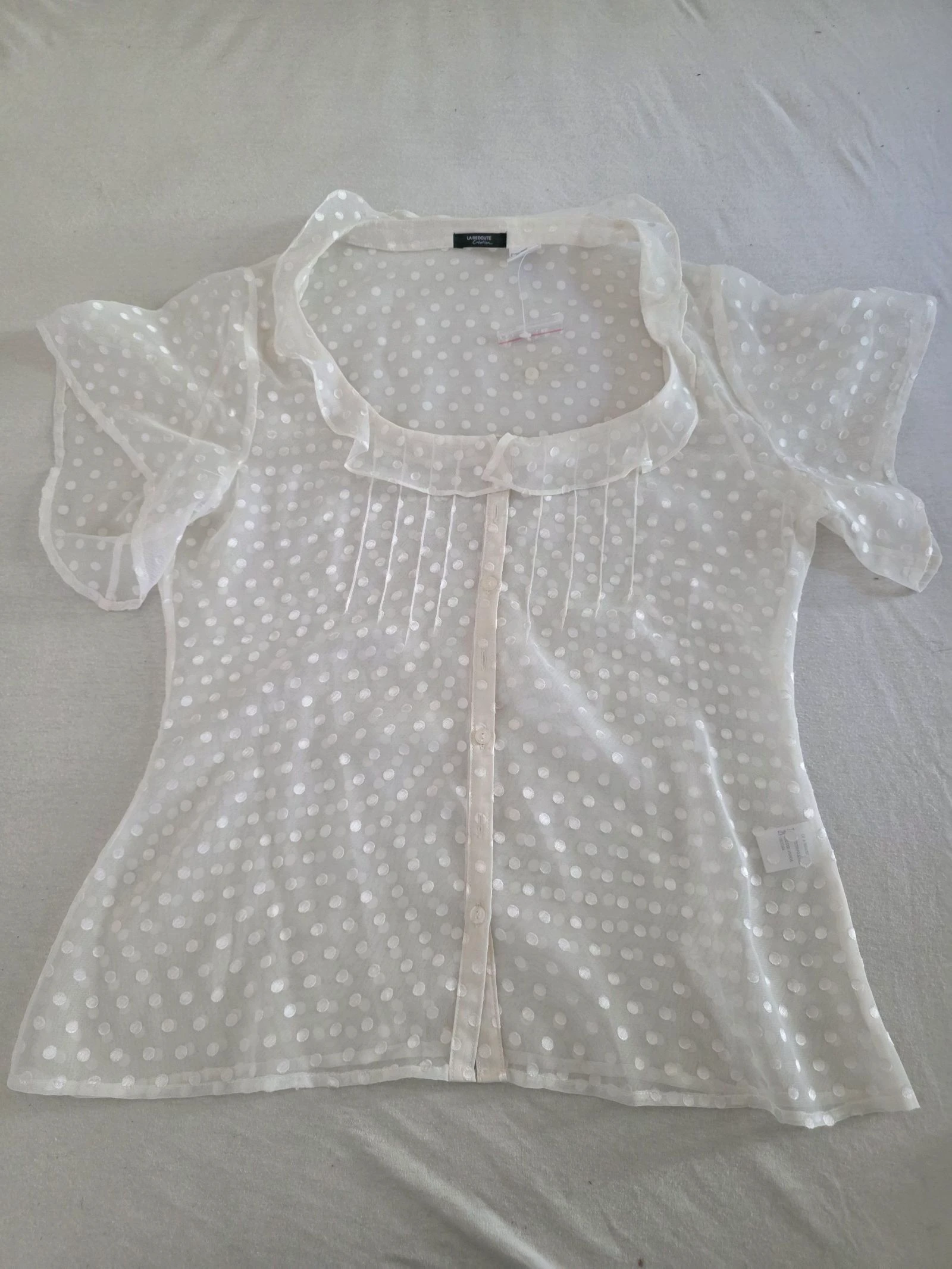 Blusa de bolinhas toda transparente 🍒vintage y2k anos 2000🍒novo tamanho 40 – photo 5